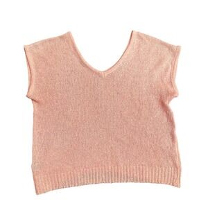 Andrew St. John Vintage Knit Shorts Peach Pink High Waisted Loungewear Womens